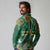 Dominica Sisserou Parrot Long Sleeve Polo Shirt Tropical Flower Flag Style - Wonder Print Shop