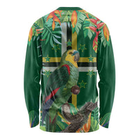 Dominica Sisserou Parrot Long Sleeve Shirt Tropical Flower Flag Style - Wonder Print Shop