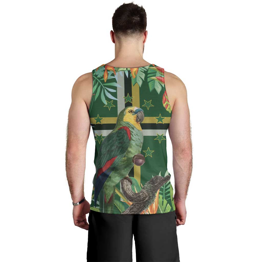 Dominica Sisserou Parrot Men Tank Top Tropical Flower Flag Style - Wonder Print Shop
