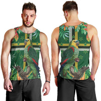 Dominica Sisserou Parrot Men Tank Top Tropical Flower Flag Style - Wonder Print Shop