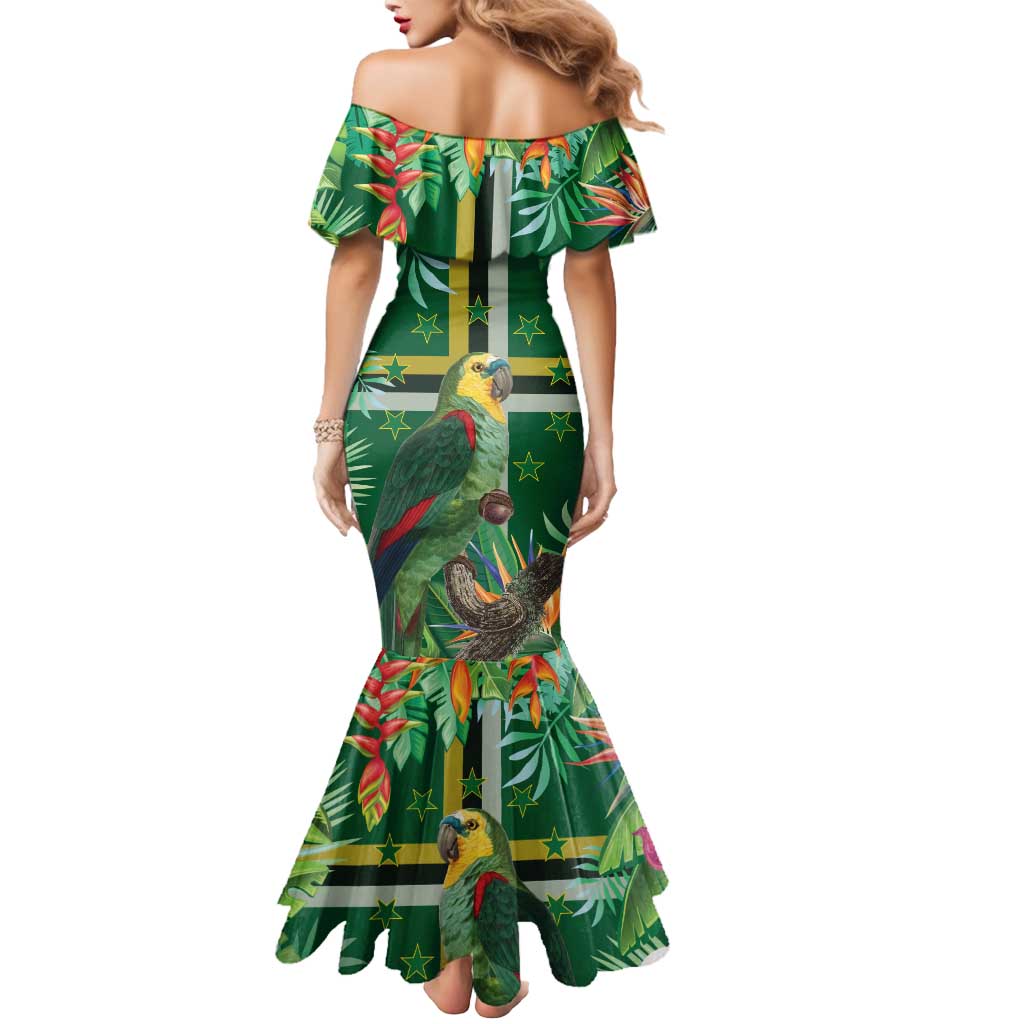 Dominica Sisserou Parrot Mermaid Dress Tropical Flower Flag Style - Wonder Print Shop