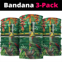 Dominica Sisserou Parrot Neck Gaiter Tropical Flower Flag Style - Wonder Print Shop