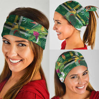 Dominica Sisserou Parrot Neck Gaiter Tropical Flower Flag Style - Wonder Print Shop