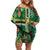 Dominica Sisserou Parrot Off Shoulder Short Dress Tropical Flower Flag Style - Wonder Print Shop