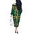 Dominica Sisserou Parrot Off The Shoulder Long Sleeve Dress Tropical Flower Flag Style - Wonder Print Shop