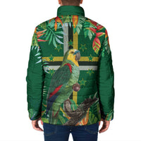 Dominica Sisserou Parrot Padded Jacket Tropical Flower Flag Style - Wonder Print Shop