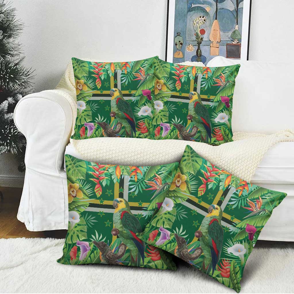 Dominica Sisserou Parrot Pillow Cover Tropical Flower Flag Style - Wonder Print Shop