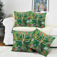 Dominica Sisserou Parrot Pillow Cover Tropical Flower Flag Style - Wonder Print Shop