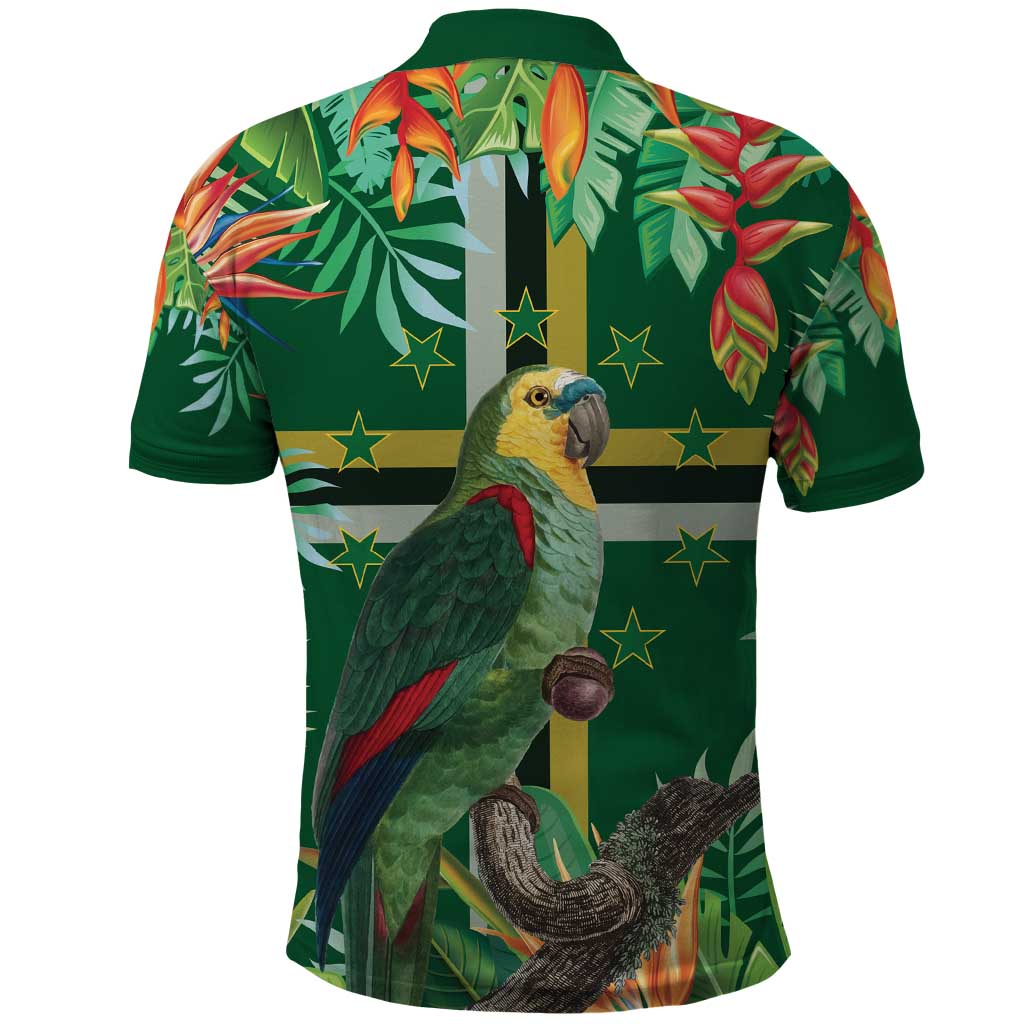 Dominica Sisserou Parrot Polo Shirt Tropical Flower Flag Style - Wonder Print Shop