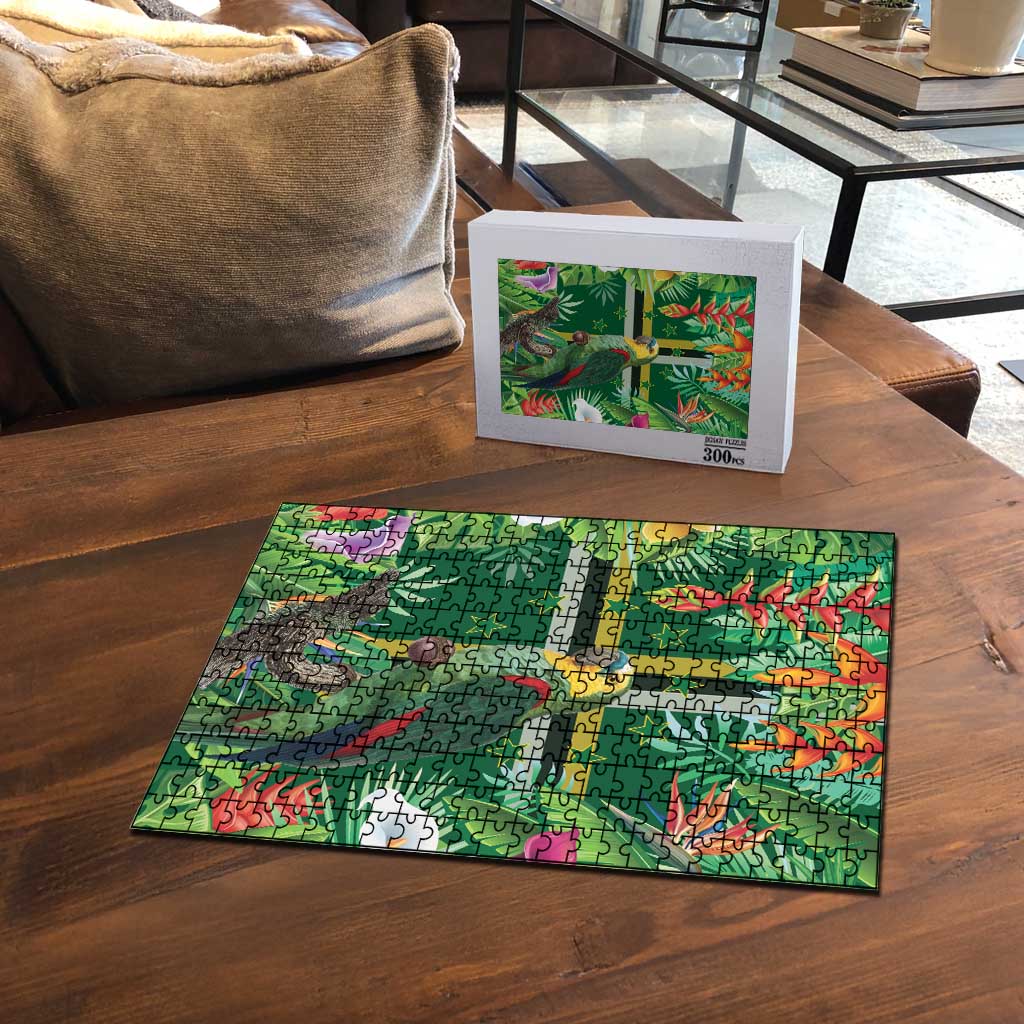 Dominica Sisserou Parrot Puzzle Tropical Flower Flag Style - Wonder Print Shop
