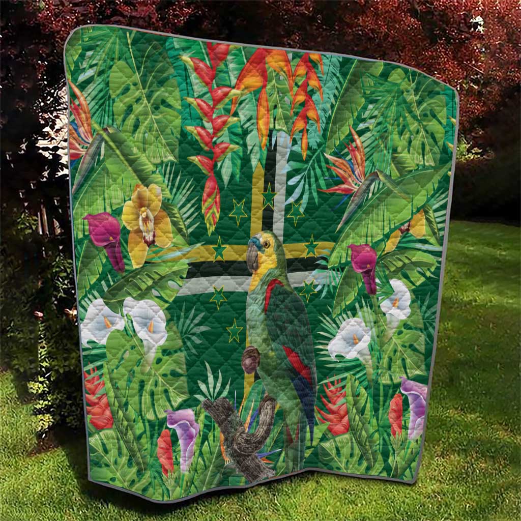 Dominica Sisserou Parrot Quilt Tropical Flower Flag Style - Wonder Print Shop