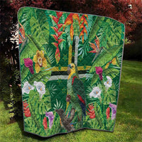 Dominica Sisserou Parrot Quilt Tropical Flower Flag Style - Wonder Print Shop