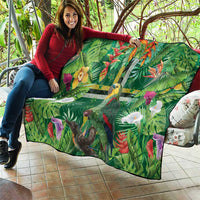 Dominica Sisserou Parrot Quilt Tropical Flower Flag Style - Wonder Print Shop