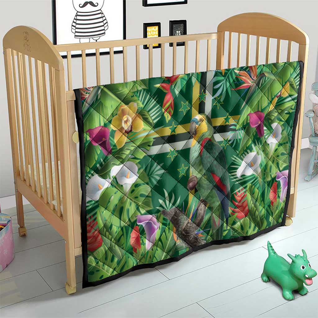 Dominica Sisserou Parrot Quilt Tropical Flower Flag Style - Wonder Print Shop