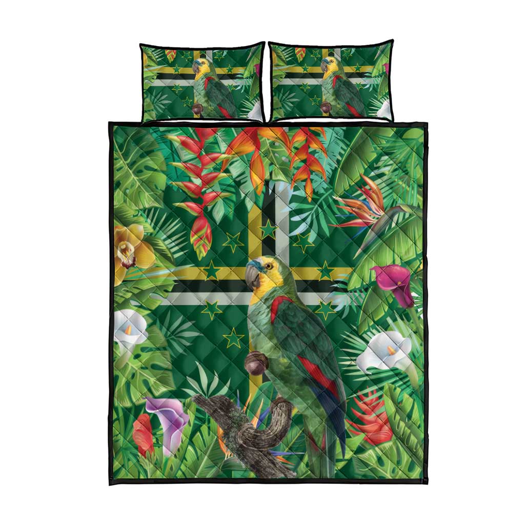 Dominica Sisserou Parrot Quilt Bed Set Tropical Flower Flag Style - Wonder Print Shop
