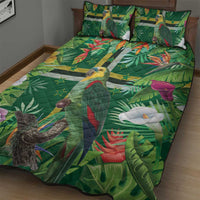 Dominica Sisserou Parrot Quilt Bed Set Tropical Flower Flag Style - Wonder Print Shop