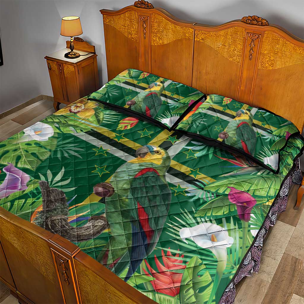 Dominica Sisserou Parrot Quilt Bed Set Tropical Flower Flag Style - Wonder Print Shop