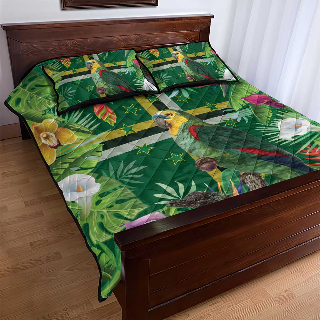 Dominica Sisserou Parrot Quilt Bed Set Tropical Flower Flag Style - Wonder Print Shop