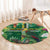 Dominica Sisserou Parrot Round Carpet Tropical Flower Flag Style - Wonder Print Shop
