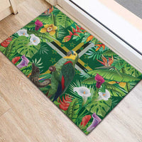 Dominica Sisserou Parrot Rubber Doormat Tropical Flower Flag Style - Wonder Print Shop