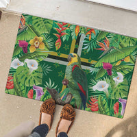 Dominica Sisserou Parrot Rubber Doormat Tropical Flower Flag Style - Wonder Print Shop