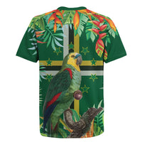 Dominica Sisserou Parrot Rugby Jersey Tropical Flower Flag Style - Wonder Print Shop