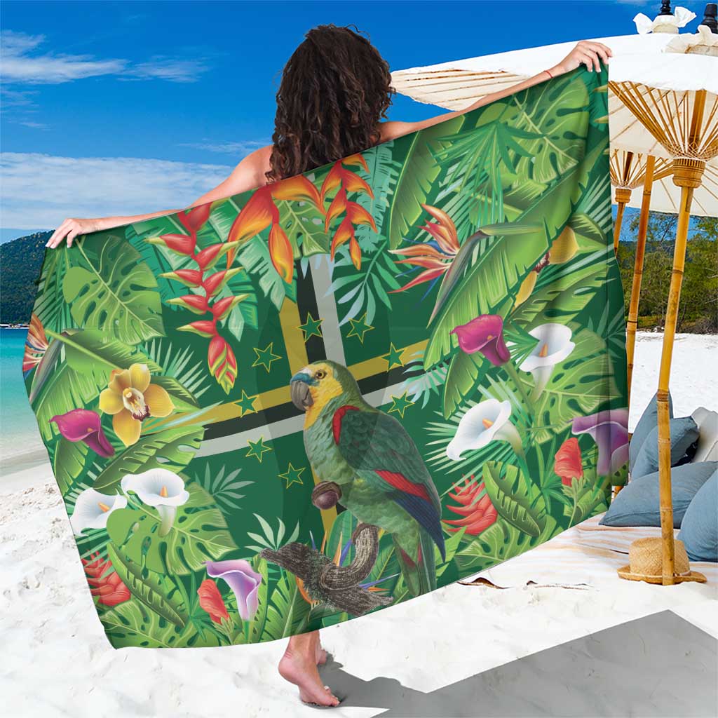 Dominica Sisserou Parrot Sarong Tropical Flower Flag Style - Wonder Print Shop