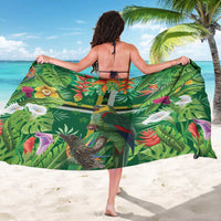 Dominica Sisserou Parrot Sarong Tropical Flower Flag Style - Wonder Print Shop
