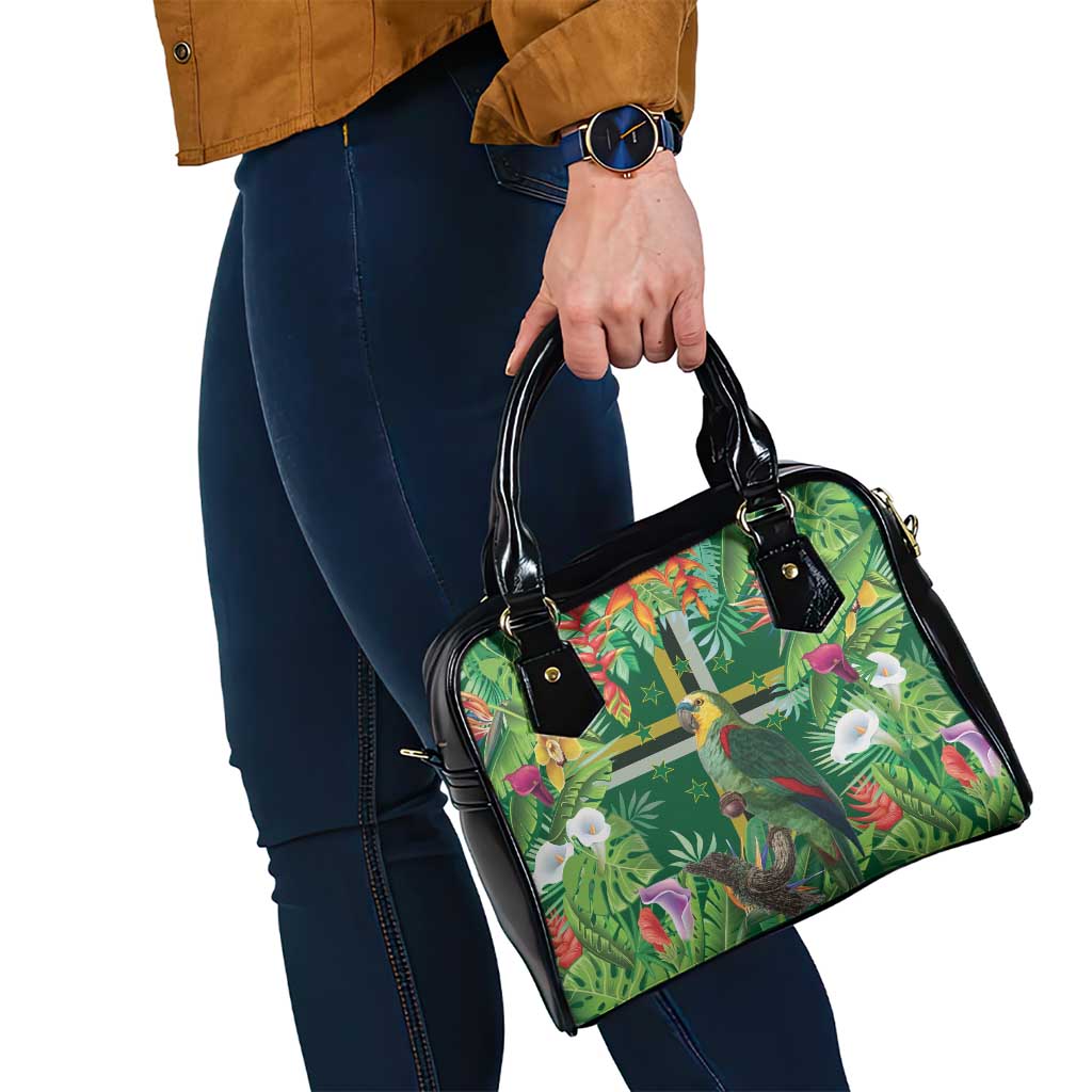 Dominica Sisserou Parrot Shoulder Handbag Tropical Flower Flag Style - Wonder Print Shop