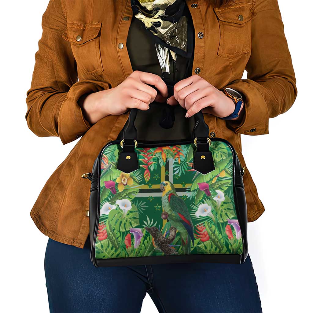 Dominica Sisserou Parrot Shoulder Handbag Tropical Flower Flag Style - Wonder Print Shop