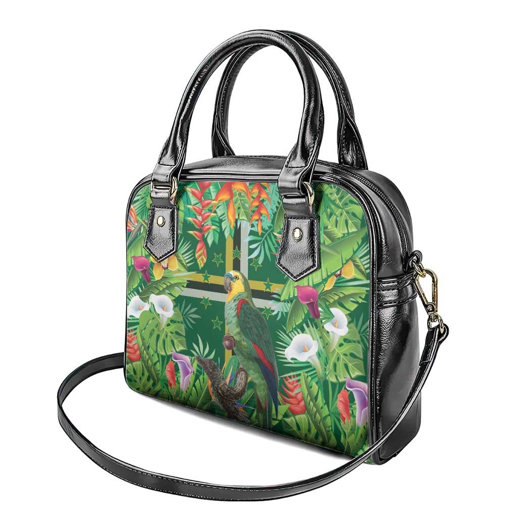 Dominica Sisserou Parrot Shoulder Handbag Tropical Flower Flag Style - Wonder Print Shop