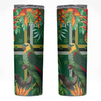 Dominica Sisserou Parrot Skinny Tumbler Tropical Flower Flag Style - Wonder Print Shop