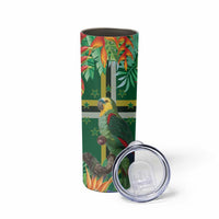 Dominica Sisserou Parrot Skinny Tumbler Tropical Flower Flag Style - Wonder Print Shop