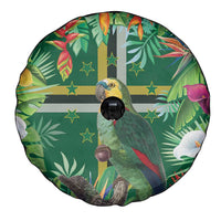Dominica Sisserou Parrot Spare Tire Cover Tropical Flower Flag Style - Wonder Print Shop