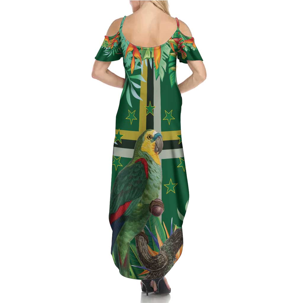 Dominica Sisserou Parrot Summer Maxi Dress Tropical Flower Flag Style - Wonder Print Shop