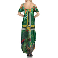 Dominica Sisserou Parrot Summer Maxi Dress Tropical Flower Flag Style - Wonder Print Shop