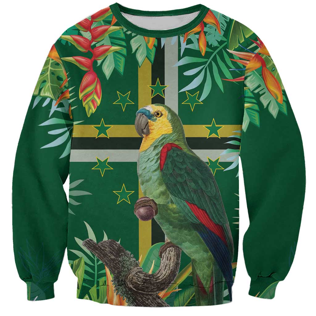 Dominica Sisserou Parrot Sweatshirt Tropical Flower Flag Style - Wonder Print Shop