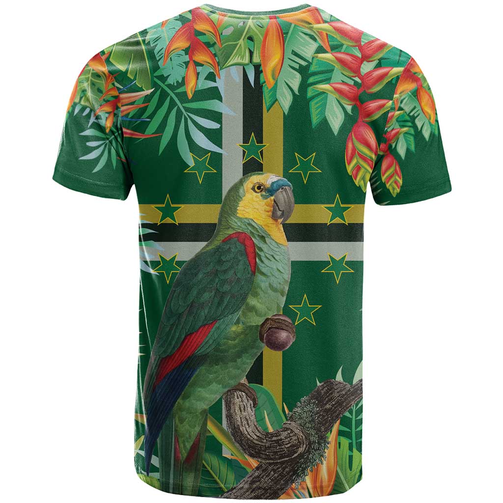 Dominica Sisserou Parrot T Shirt Tropical Flower Flag Style - Wonder Print Shop
