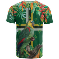 Dominica Sisserou Parrot T Shirt Tropical Flower Flag Style - Wonder Print Shop