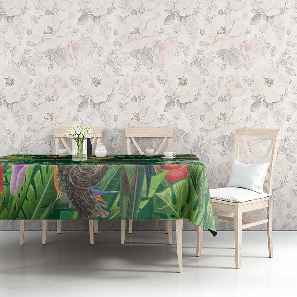 Dominica Sisserou Parrot Tablecloth Tropical Flower Flag Style - Wonder Print Shop