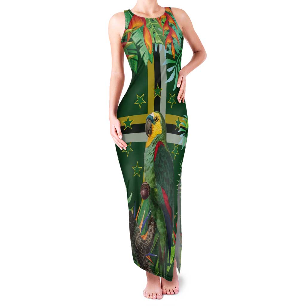 Dominica Sisserou Parrot Tank Maxi Dress Tropical Flower Flag Style - Wonder Print Shop