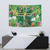 Dominica Sisserou Parrot Tapestry Tropical Flower Flag Style - Wonder Print Shop
