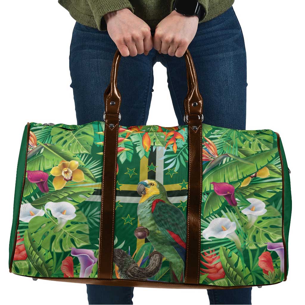 Dominica Sisserou Parrot Travel Bag Tropical Flower Flag Style - Wonder Print Shop