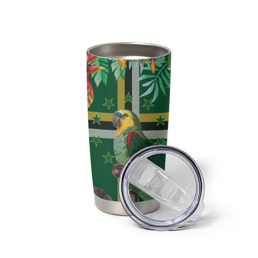 Dominica Sisserou Parrot Tumbler Cup Tropical Flower Flag Style - Wonder Print Shop