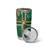 Dominica Sisserou Parrot Tumbler Cup Tropical Flower Flag Style - Wonder Print Shop
