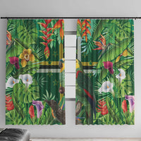 Dominica Sisserou Parrot Window Curtain Tropical Flower Flag Style - Wonder Print Shop