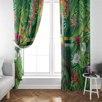 Dominica Sisserou Parrot Window Curtain Tropical Flower Flag Style - Wonder Print Shop