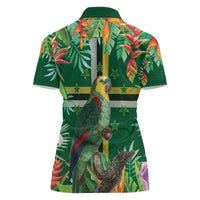 Dominica Sisserou Parrot Women Polo Shirt Tropical Flower Flag Style - Wonder Print Shop