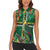 Dominica Sisserou Parrot Women Sleeveless Polo Shirt Tropical Flower Flag Style - Wonder Print Shop