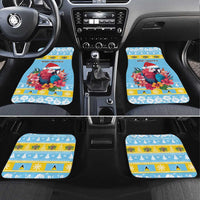 Saint Lucia Christmas Car Mats Saint Lucian Parrot With Hibiscus Flowers - Wonder Print Shop